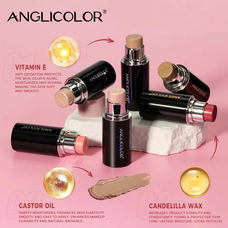 Highlighter Contouring Stick Blush Makeup Concealer Natural Brighten Face Bronzer Shading Stick glitter Highlighter Rubor Rouge