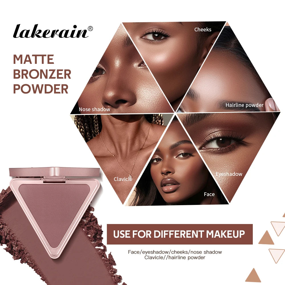 Matte Bronzer Powder Long-Lasting Makeup Effect Waterproof Sweatproof Setting Powder Oil Control Bronzers Smooth Face Makeup