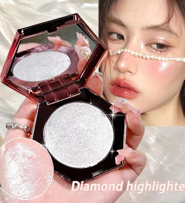 Diamond Highlighter Facial Bronzer Palette Platinum Shimmer Face Contour Powder Flash Body Base Illuminator - Water Light Makeup