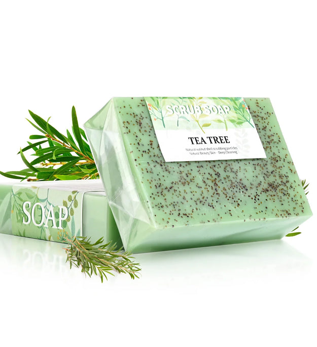 M+Plant Extraction Soap Handmade Frosted Solid Tea Tree Acne Removal Whitening Face Body Wash Cleaning Essence Oil for Skin Care