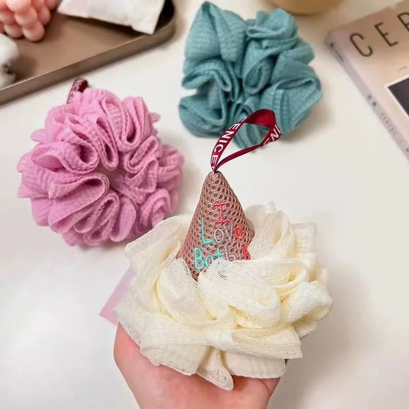 Men Women Bath Sponge Ice Cream Shape Exfoliating Loofah Body Scrubber Shower Cleaning Loofahs Bathroom Bathing Accessories
