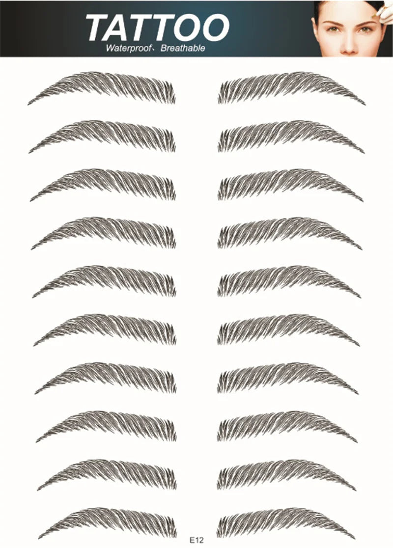 4D Hair Like Eyebrows Makeup Waterproof Eyebrow Tattoo Sticker Long Lasting Natural Fake Eyebrow Stickers Cosmetics 10 pairs 1PC