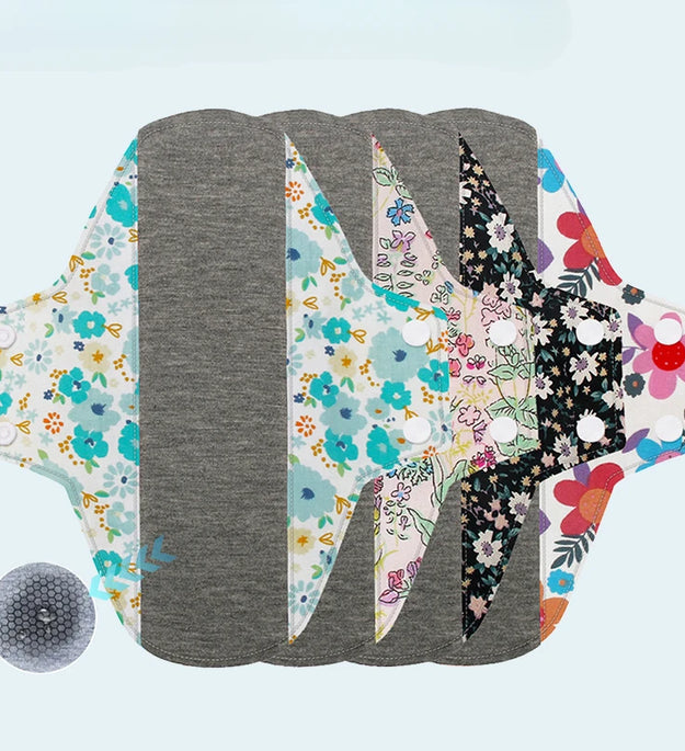 18x18cm Cotton Reusable Menstrual Pads Colored Cotton Washable Sanitary Napkin Menstrual Ecological Cloth Nursing Pads