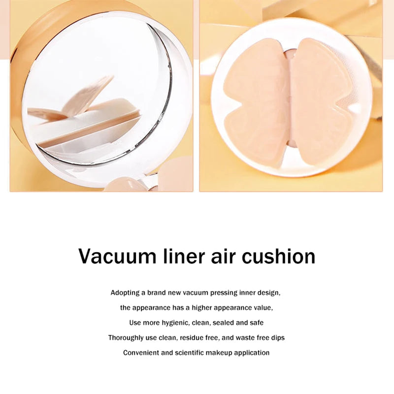 Air Cushion BB Cream Moisturizing Foundation Concealer Whitening Oil-control Waterproof Butterfly Powder Puff  Makeup Cosmetics - BlissFully