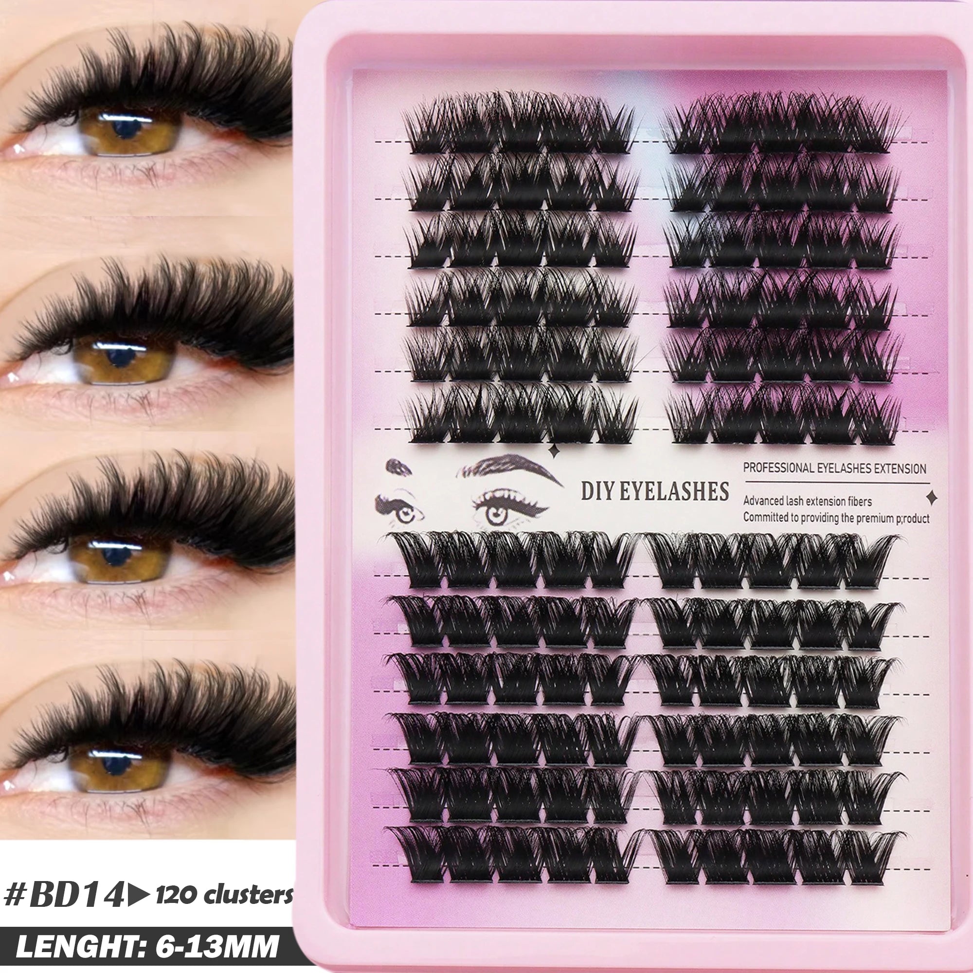 80 cluster Brown Fox Eye Tail False Eyelash wedding party and dates eyelashes  for daily makeup