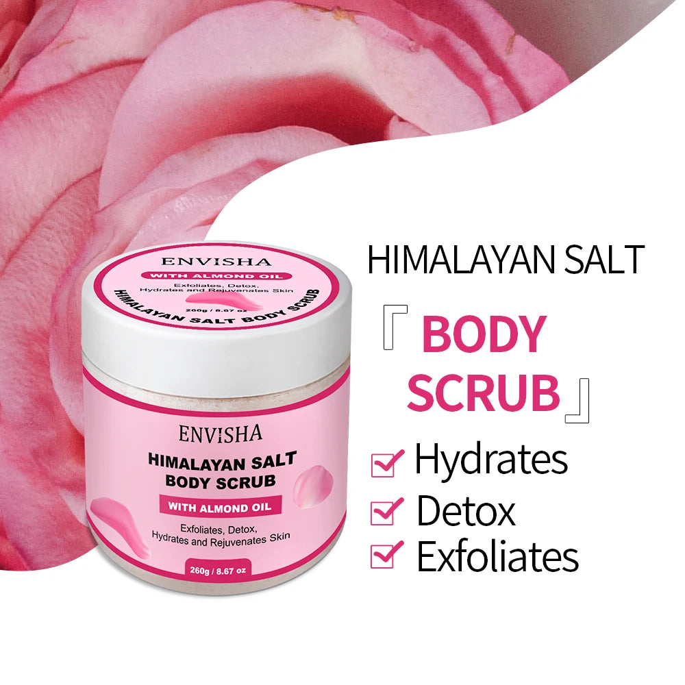 ENVISHA Beauty Health Rose Body Massage Bath Salt Scrub Exfoliating Moisturizing Nourish Soften Whitening Skin Care Shrink Pores