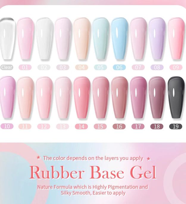 BORN PRETTY Milky Pink Rubber Base Gel Nail Polish Glitter 15ml Semi-Permanent Varnish Soak Off Self Leveling UV LED Gel