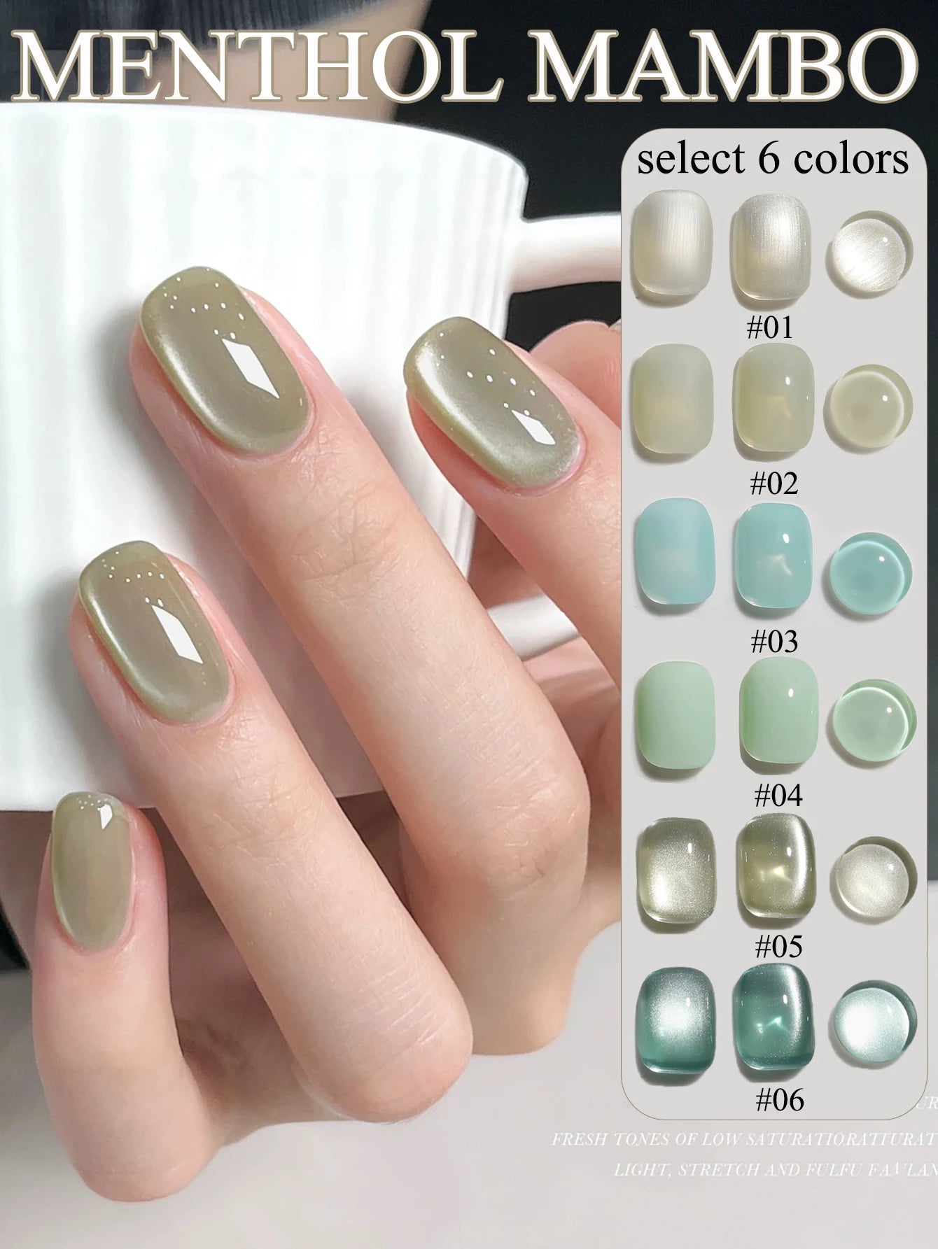 WS Black Glass Cat Magnetic Gel Nail Polish Punk Style Nail Art Manicure Varnis Semi Permanent Gel for Winter Nail Supplies