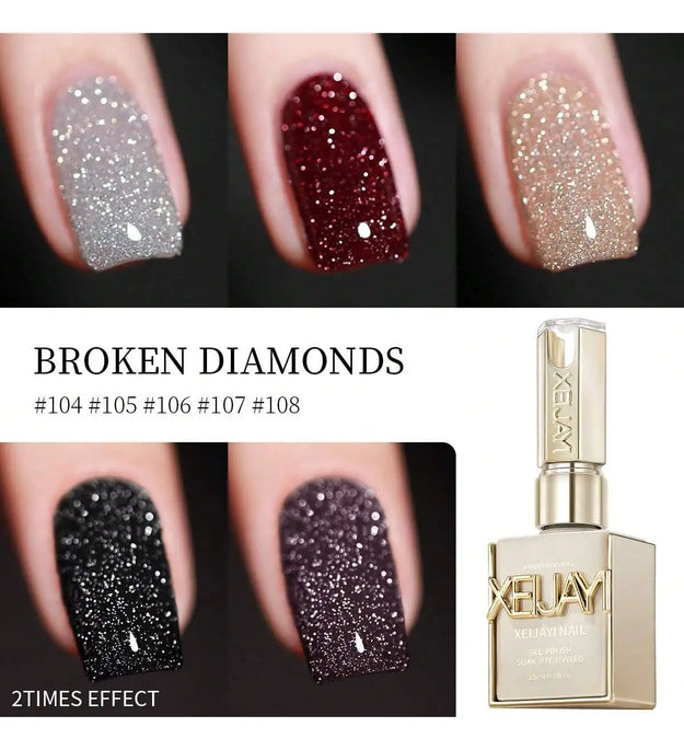 15ml Broken Diamond Halloween Christmas Nails Gel Nail Polish Adhesive Burst Flash Maillard Broken Diamond Adhesive