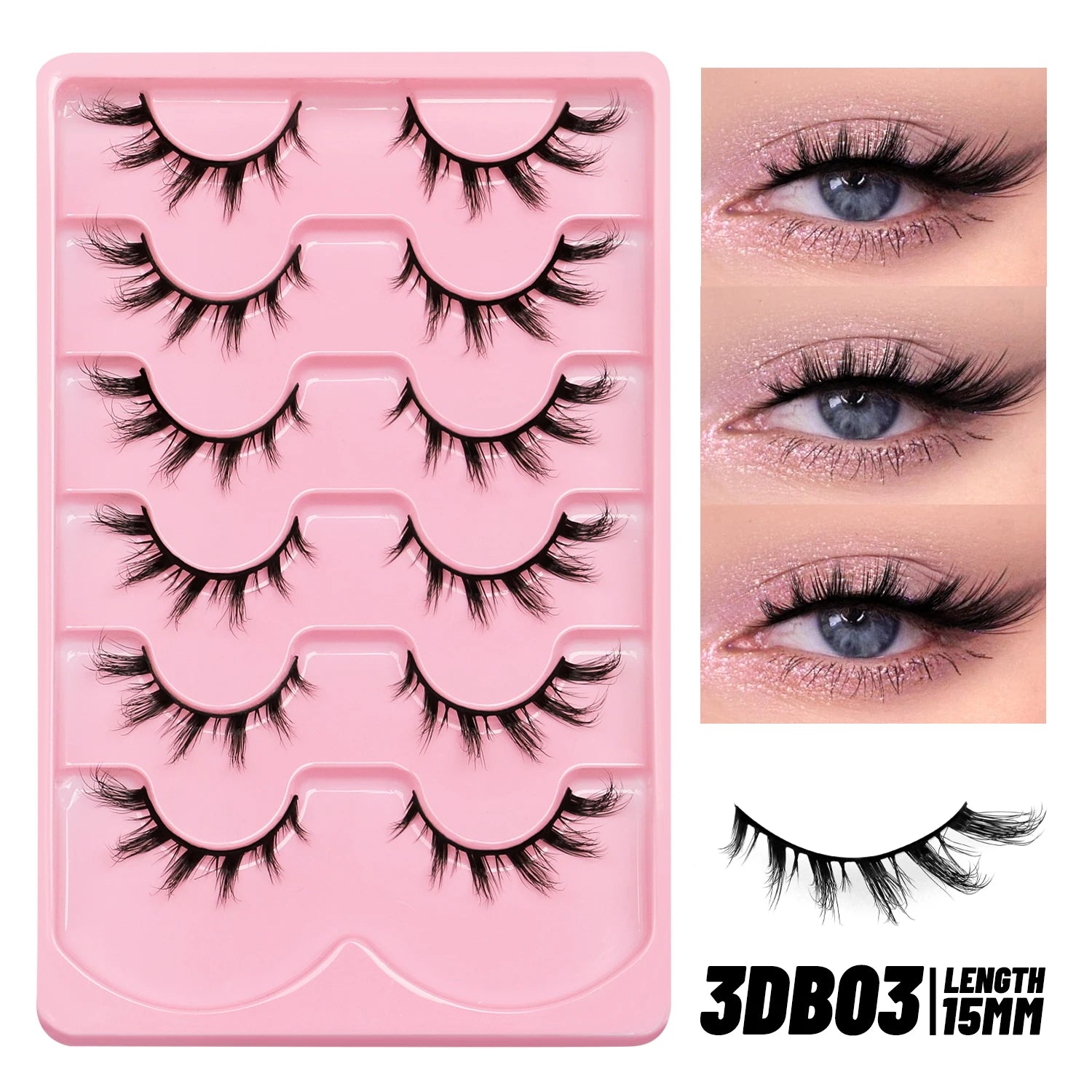 GROINNEYA Fluffy Eyelashes 3D Mink False Lashes Fluffy Soft Cross Manga Lashes Wispy Volume Mink Lashes Dramatic Makeup