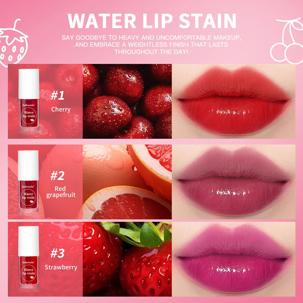 Fruity Water Lip Tint Gloss 4 Color Moisturizing Lip Glaze Long Lasting Lip Ink Face Lip Dual Purpose Liquid Lipstick Cosmetic M