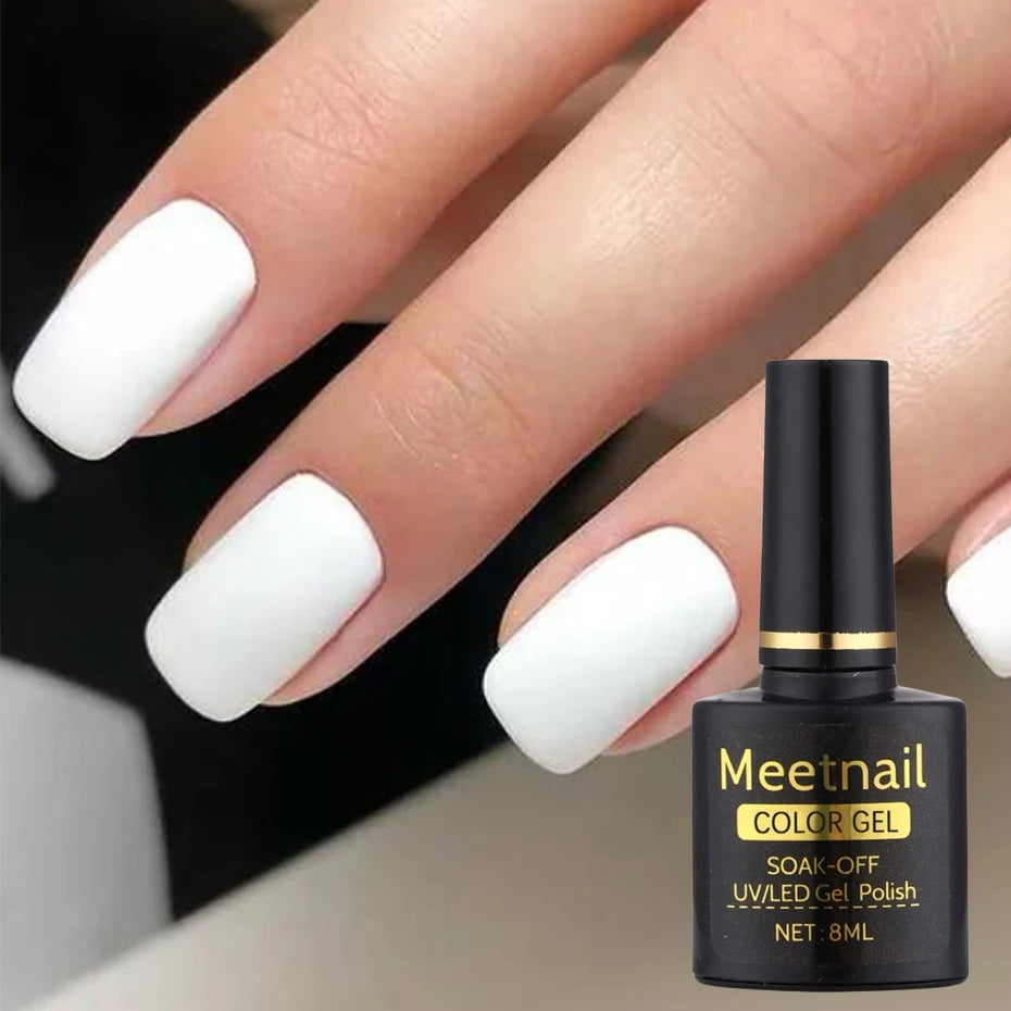 2Pcs Black White Nail Gel Polish Set 8Ml Semi Permanent Soak Off UV LED Varnish Manicure Tools Design DIY Charm Manicure Lacquer