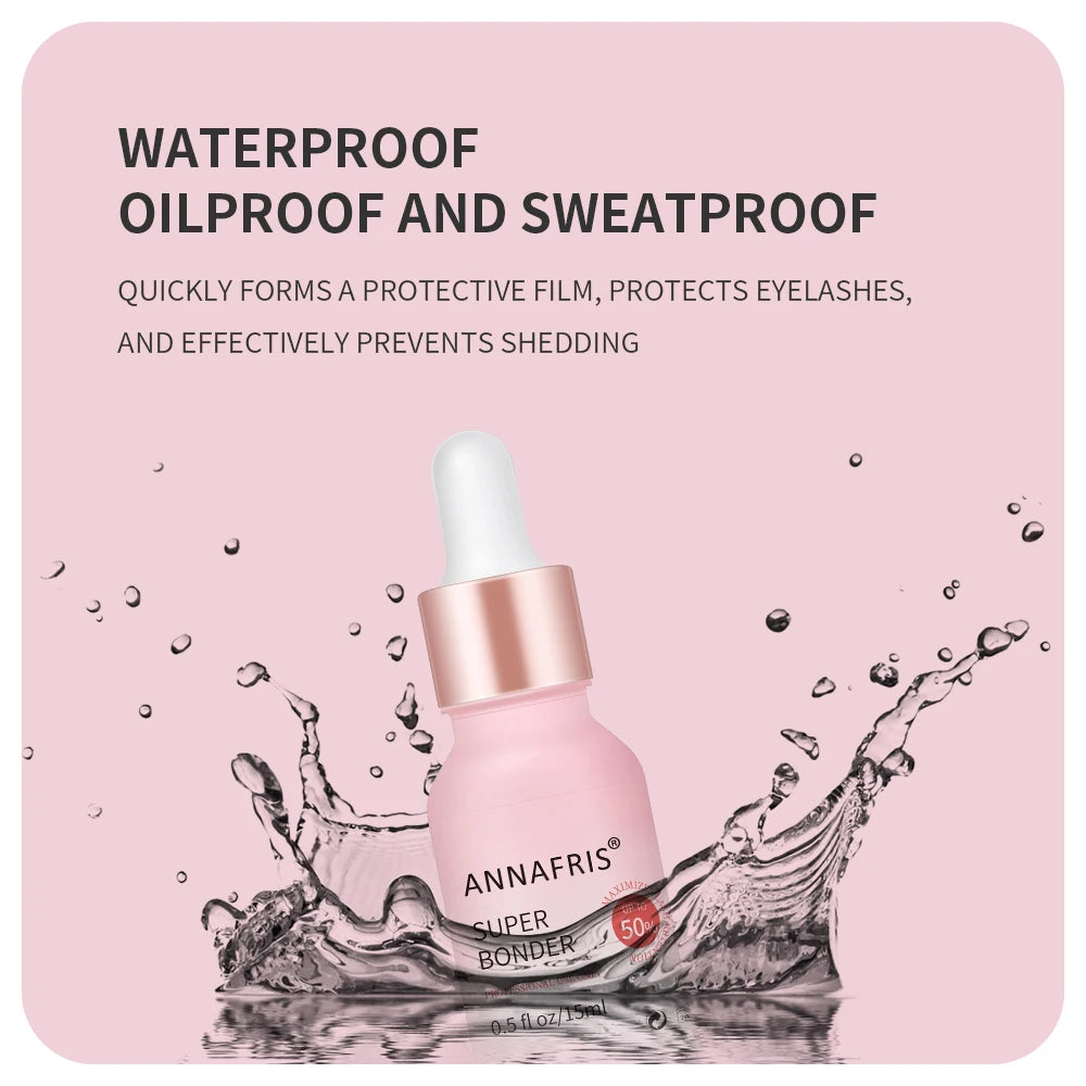 ANNAFRIS 10ml/15ml Super Bonder For Lash Extension Grafting Eyelash Glue Adhesive Hardener Waterproof Quick Drying Long Last