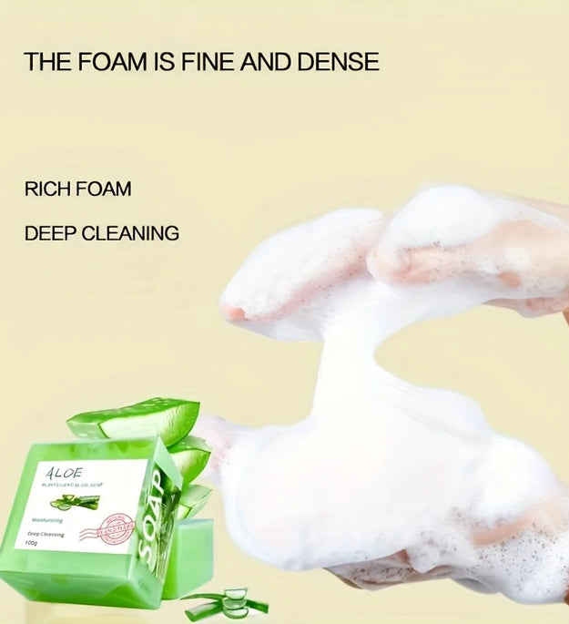 All-Natural Aloe Vera Handmade Soap with Essential Oils - 100g x 2, Unisex, Travel-Friendly