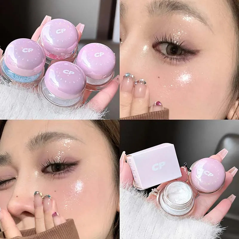 Cappuvini Radiant Highlighter Cream Gel with Fine Shimmer Pearlescent Finish High Gloss Paste for Brightening Face Makeup