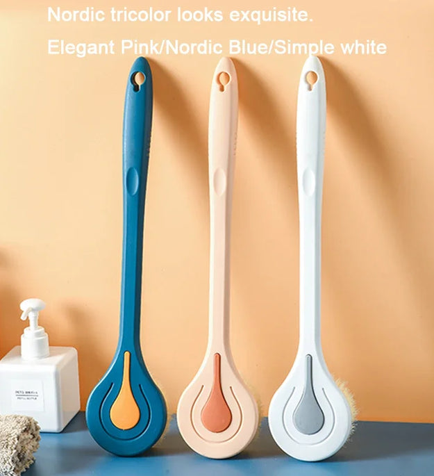 Long Handle Bath Brush Soft Hair Back Bath Brush Bathroom Body Bath Brush Mud Back Scrubber Shower Massage Exfoliation Brush