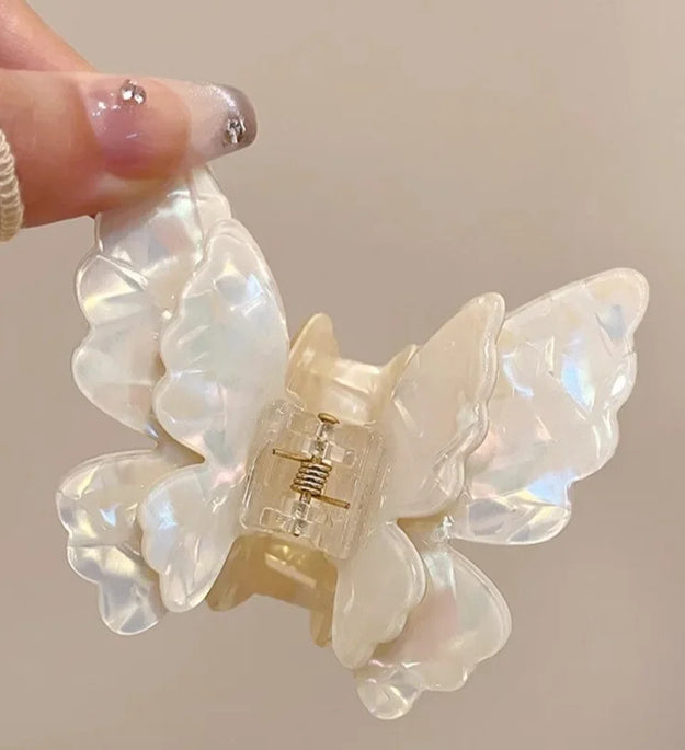 Fairy Butterfly Hair Claw French Retro Acetate Crab Hair Clip Summer Sweet Princess Shark Clip Coiled Hairpin Hair Accessories