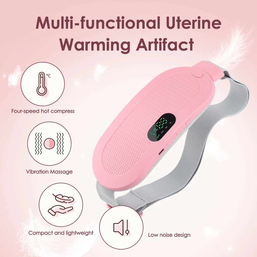 4 Modes Electric Menstrual Heated Pad Warm Uterus Belt Vibrating Waist Massage Period Cramp Warm Palace Waist Belt Massager