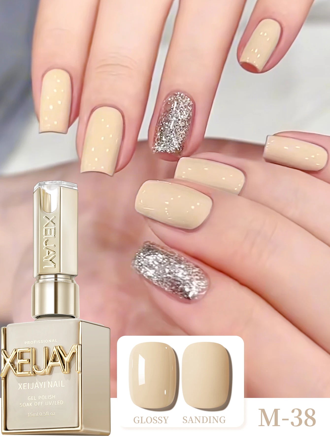 1Pc 15ML Milky White Pure Nail Polish Gel Nail Add Semi-Permanent Soak Off UV LED Construction Gel Varnish