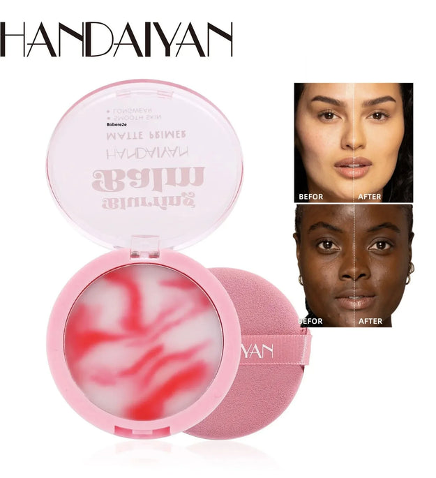 Waterproof Light Mist No-Powder Matte Concealer - Oil Control Brightening Complexion Setting Powder with Powder Puff for Makeup