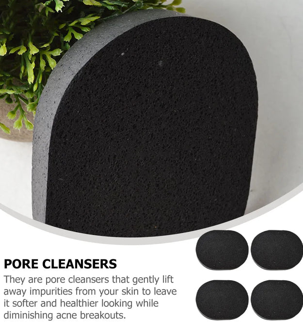 10Pcs Bamboo Charcoal Face Cleansing Sponge Facial Cleaning Pad Skin Cleaning Puff Face Washing Tool Makeup Removal Puff