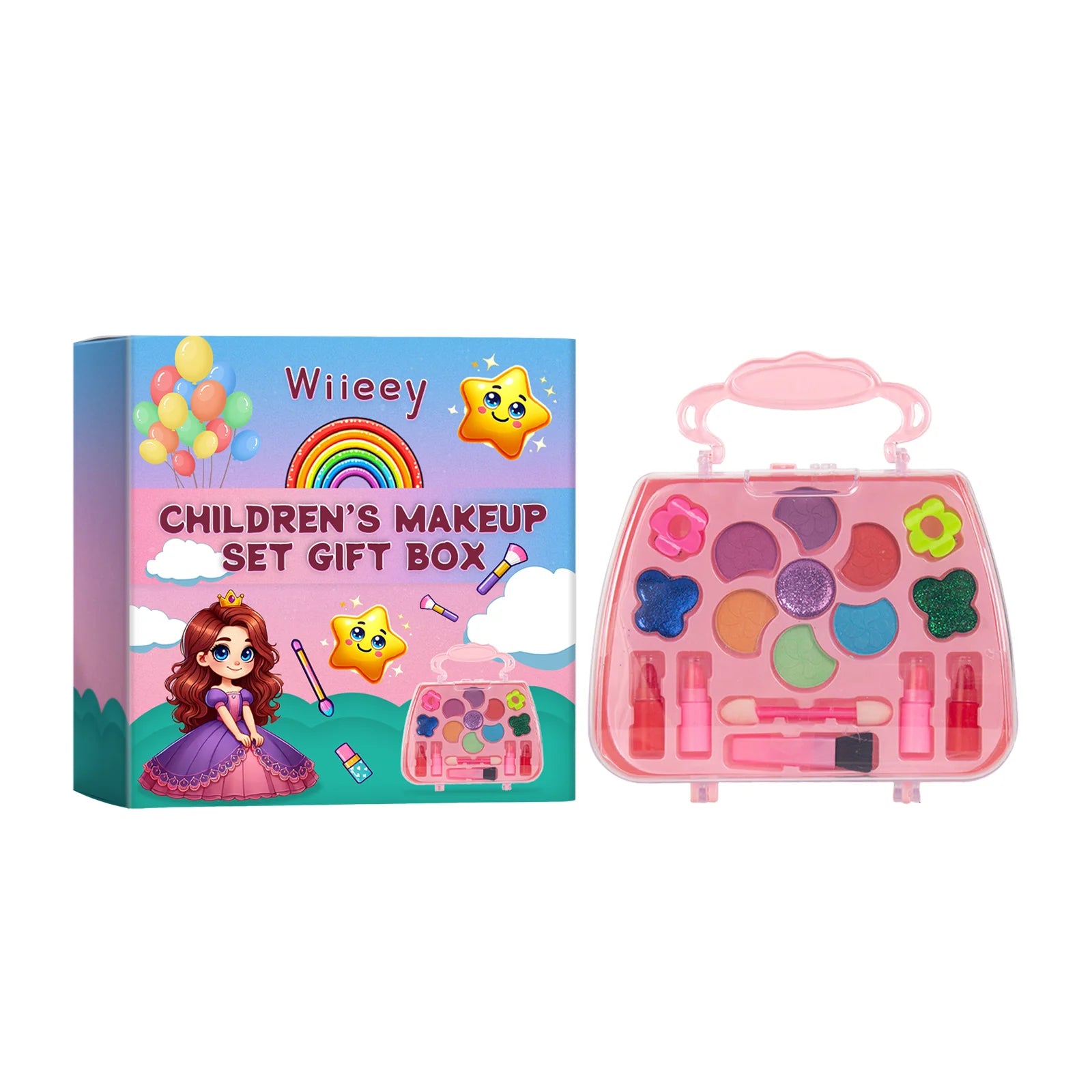 Christmas Gift Children's Makeup Gift Box Safe and Non-toxic Princess Makeup Toy Set Girl Makeup Lipstick Eyeshadow Makeup Set