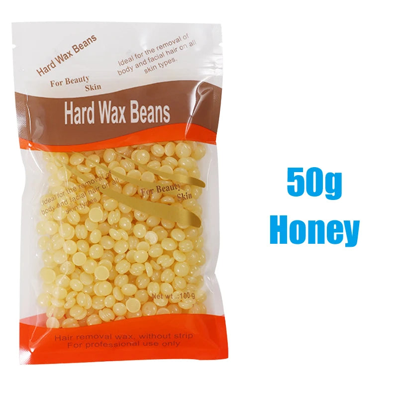 50g Hot Wax Hair Removal Depilatory Waxing Wax Beads for Wax Heater Painless for Body Hairs Removal Beans