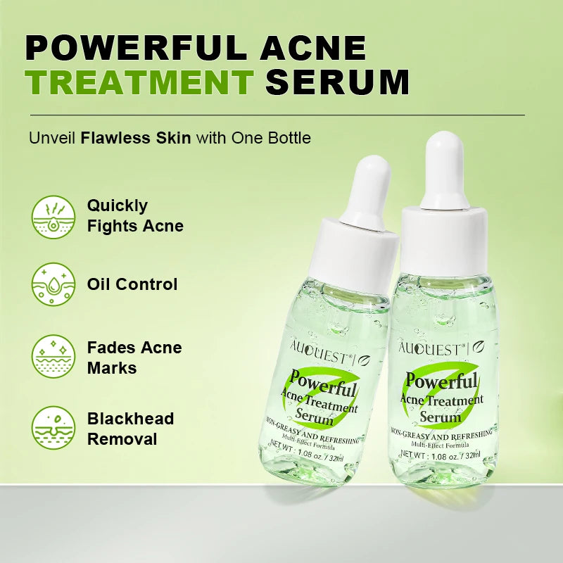 AUQUEST Herbal Acne Treatment Face Serum Salicylic Acid Oil Control Pimple Remover Facial Acne Removal Skin Care - BlissFully