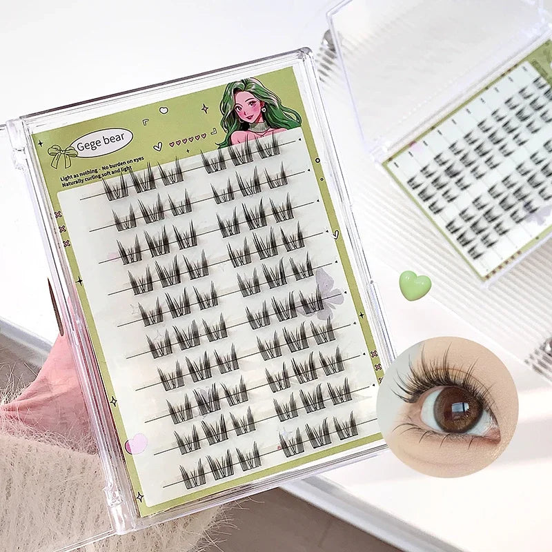 Large-capacity Glue-free False Eyelashes Sunflower Natural Thick C Curling Segmented Eyelashes Suitable For Daily Use
