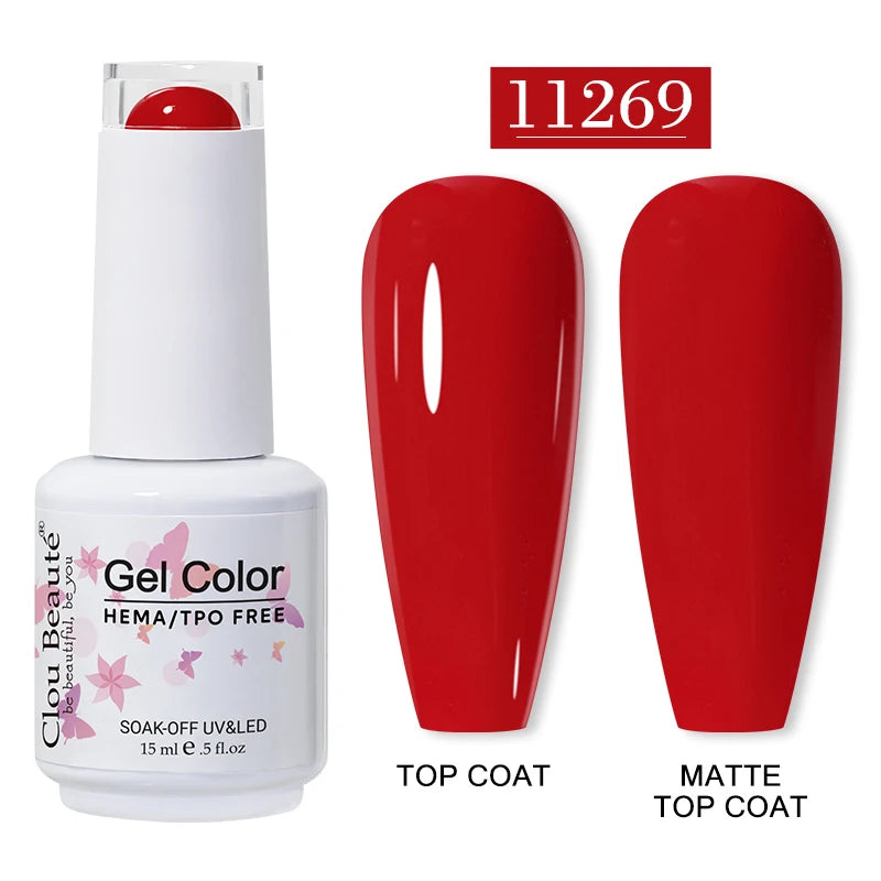 Clou Beaute 15ml HEMA TPO FREE Gel Nail Polish Vernis Semi Permanent UV Nail Art Varnish Lakiery Hybrydowe Manicure Gel Polish