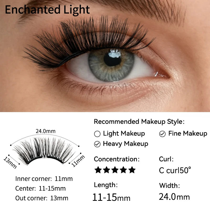 【 Soft Magnetic Eyelash Suction 】 New 2025 magnetic False Eyelash box with Korean style Little Devil Imitation mink fur