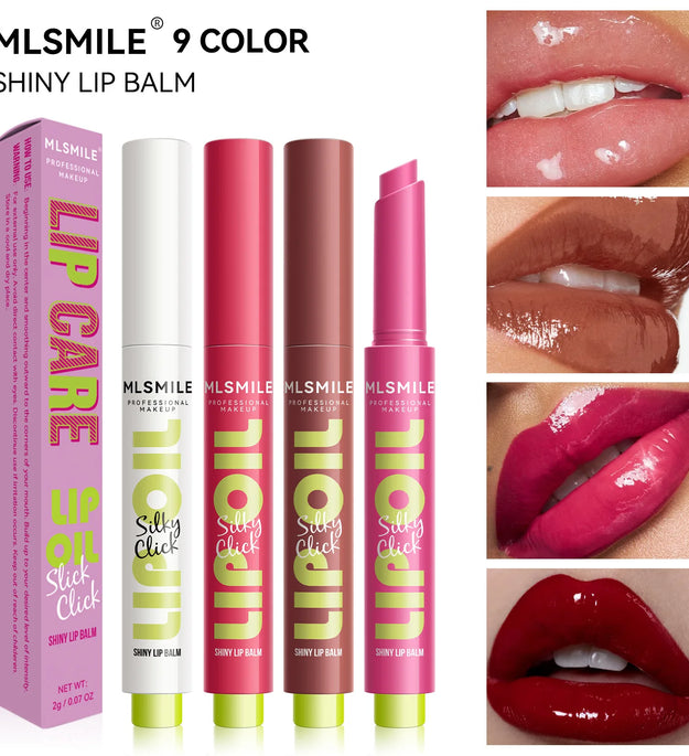 multicolor Silky Click Lip Care Hydrating Solid Lip Gloss with Radiant Mirror Shine, Effortless Press Long-Lasting