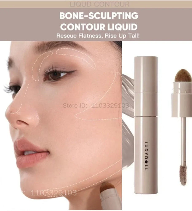 Judydoll Liquid Contouring Highlighter Facial Contour High Gloss Grey Brown Matte Nose Shadow Cream Brighten Face Bronzer Makeup