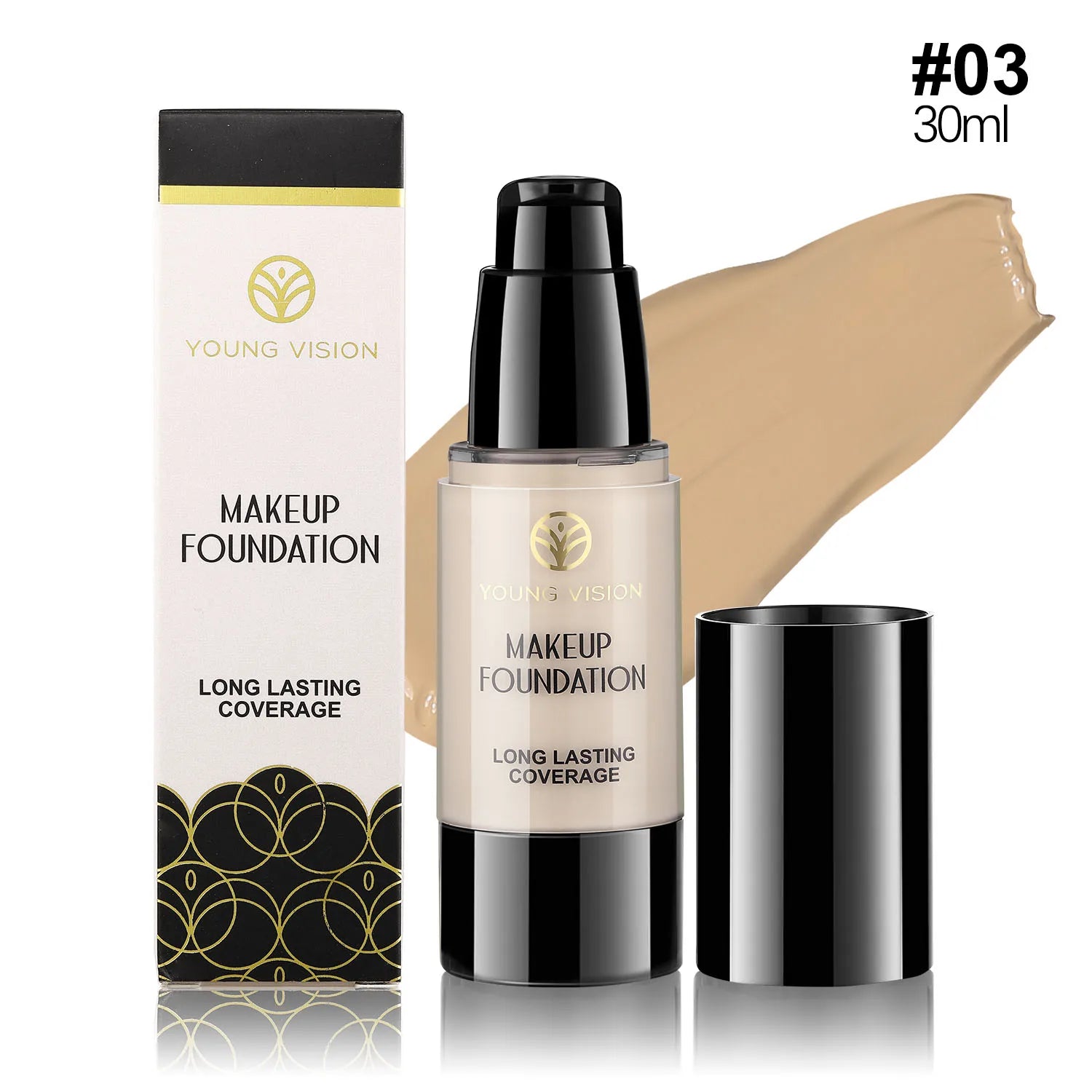 MLSMILE 6 color Powder Foundation long-Lasting Waterproof, Moisturing Sweat resistant and easy to open Oil-control concealer