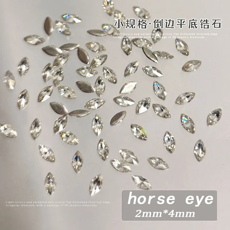 100pcs Shiny Zircon Rhinestones Nail Charms 1.5*3mm Mini Rhombic Nails Gemstones Flatback Nail Art Craft Diamonds Decoration GT5