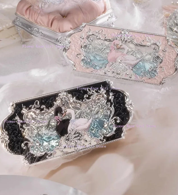 Flower Knows black Swan Ballet Eyeshadow Palette Matte Fine Shimmer Pearl Face Palette 6 Colour Glitter Eye Shadow