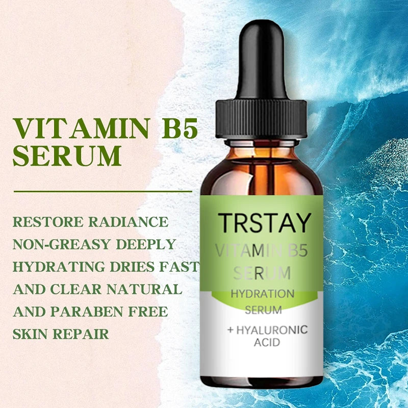 Vitamin B5 Face Serum Smooth Moisturizing Repair Dry Skin Aloe Soothe Pores Shrink Firming Hydrating Oil Control Facial Essence - BlissFully