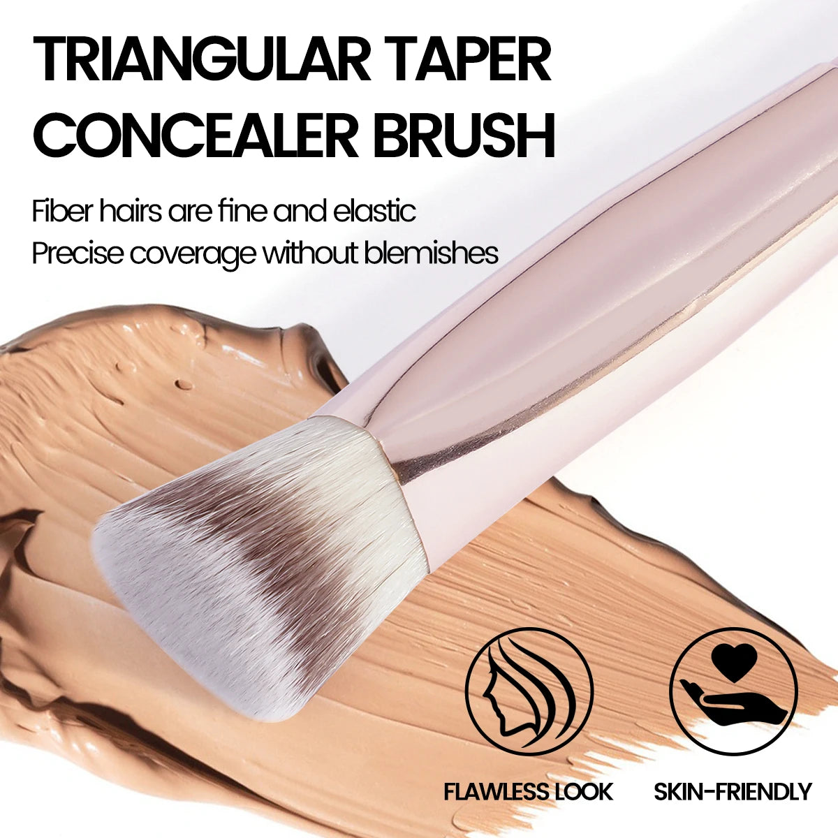 MAANGE Under Eye Concealer Makeup Brush Triangle Foundation Brush for Liquid Cream Blending Concealing Cosmetic Makeup Tools - BlissFully