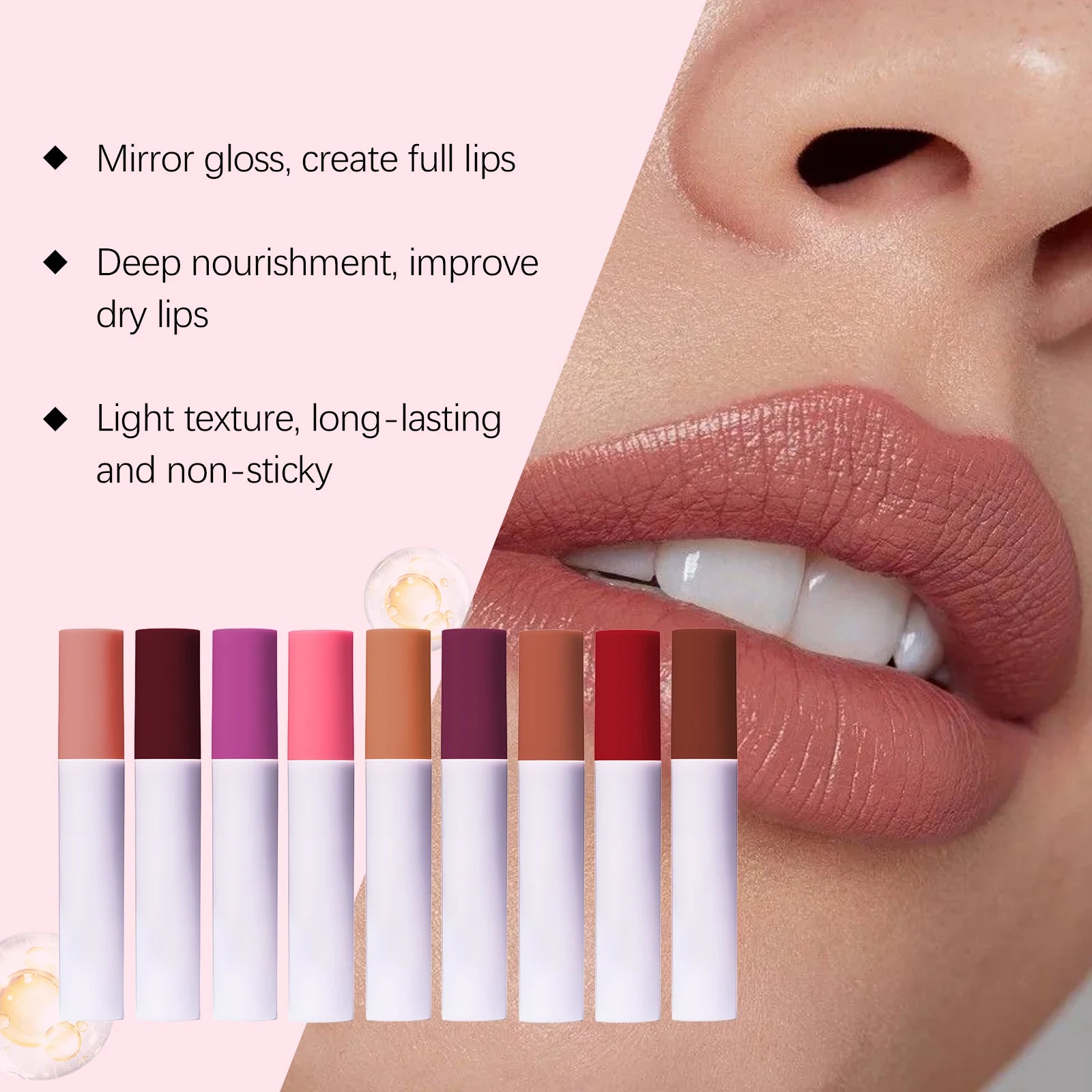 Lips Staining Mirror Lip Oil Gloss Long-Lasting Moisturizing Waterproof Non-stick Cup Makeup Lip Cosmetics Sexy Lips Plumper