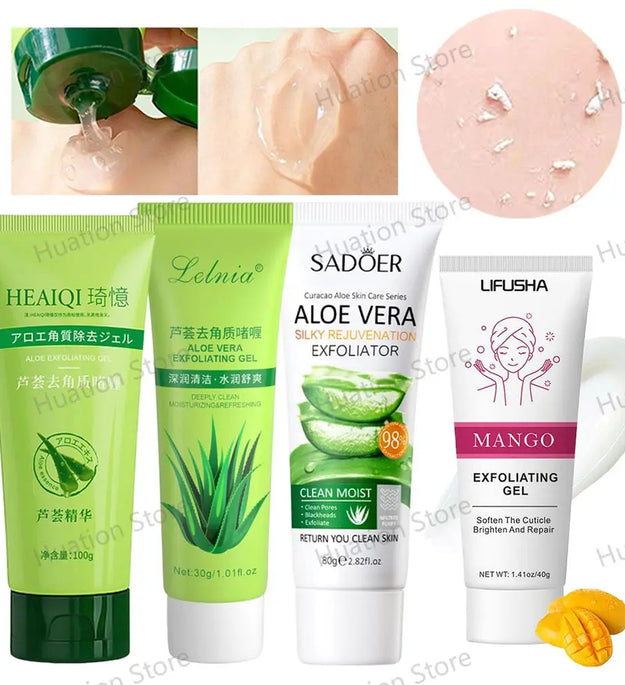 Face Exfoliating Gel Aloe Vera Facial Exfoliating Scrub Cleanses Remove Blackhead Moisturizing Shrink Pores Skin Care 30g-100g