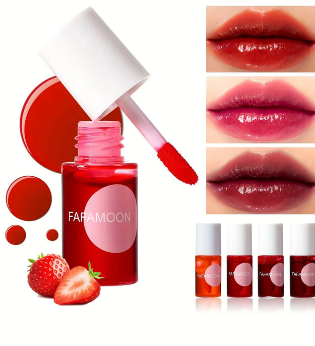 Fruity Lip Tint Water Gloss Tint, Moisturizing Waterproof Liquid Lipstick, Non-Stick, High Pigment, Long-Lasting Vibrant Colors