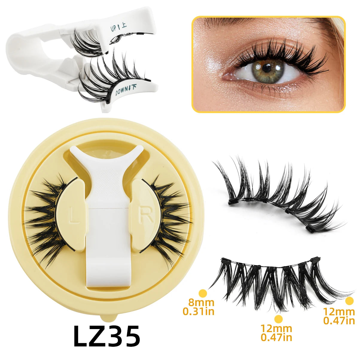YSDO 1Pair Glue-free Magnetic Eyelashes Natural 3D Mink Eyelashes 2025 New Reusable Sensitive Eye Friendly Magnet Eyelash Kit
