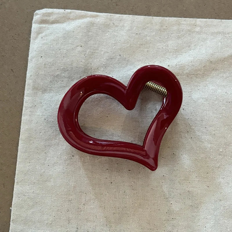 French Red Collection! Large Grip Letters Gold Label Back Head Updo Shark Clip Hair Accessories Headwear Hairpin Hair Claw