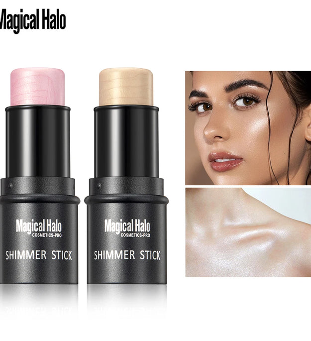 2 COLORS Highlighter Makeup Glitter Contouring Bronzer For Face Shimmer Powder Creamy Texture Illuminator Stick Women Cosmetics