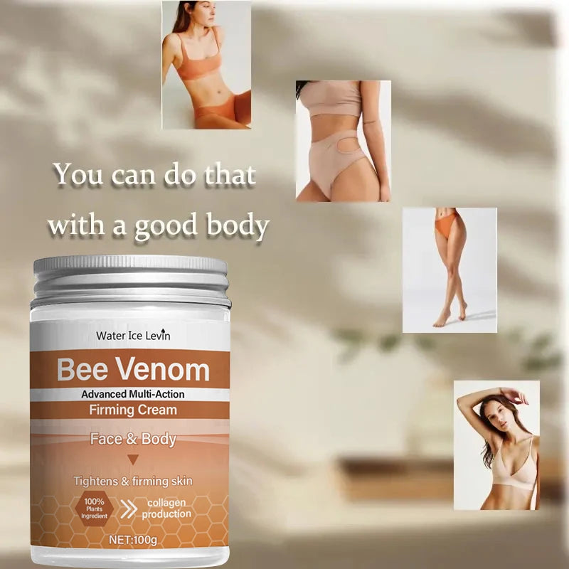 Bee Venom Firming Abdominal Cream - Plant-Based, Moisturizing and Moisturizing Contains Hyaluronic Acid Suitable for All Skin Types, Gentle for Sensitive Skin, Turmeric Skin Care - BlissFully