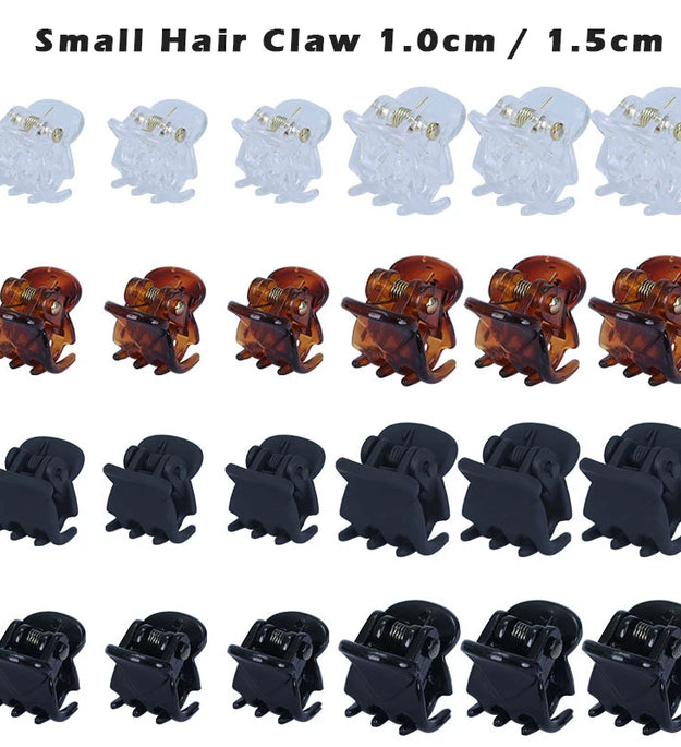 10Pcs/Lot Hair Claw Clips for Women 1.0 1.5cm Small Black Brown Transparent Plastic Mini Claws Kids Hair Styling Accessories