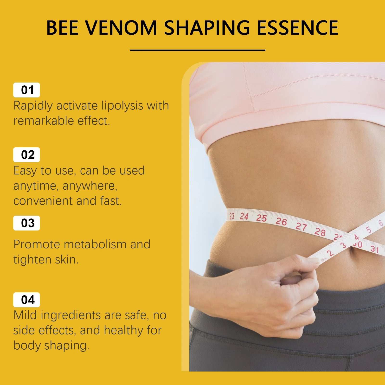 Bee Venom Shaping Oil Firming Lifting Body Skin Anti Cellulite Fat Burning Weight Loss Improve Sagging Thin Leg Massage Oil