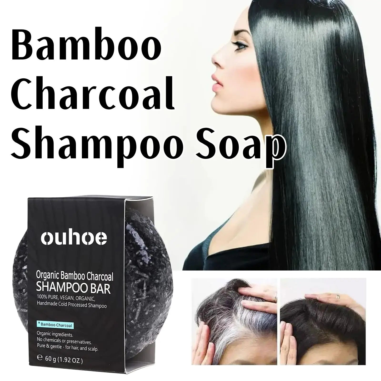 Bamboo Charcoal Shampoo Soap Deep Clean The Scalp Create Dark And Thick Hair Improve Dryness Hair Nourish Charcoal Shampoo Soap - BlissFully