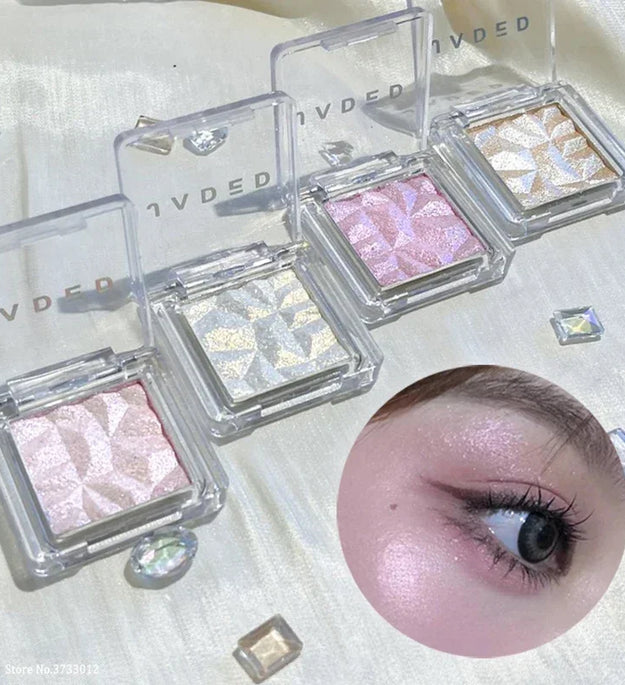 1PC Monochrome Glitter Fairy Highlighter Makeup Palette Diamond Moonlight High Gloss Powder Face Contour Crystal Brighten Makeup