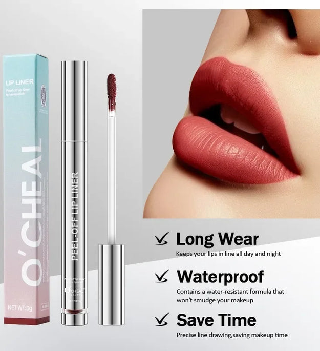 Peel Off Lip Liner Stain Kit - Long-Lasting Waterproof Matte Lip Tint Set for Women, Trend Colors, Easy to Use